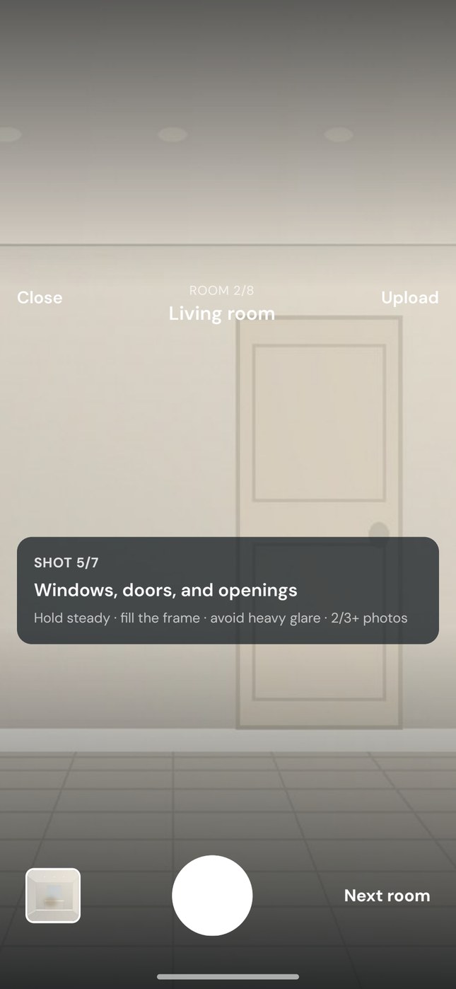 Guided capture checklist for the current room